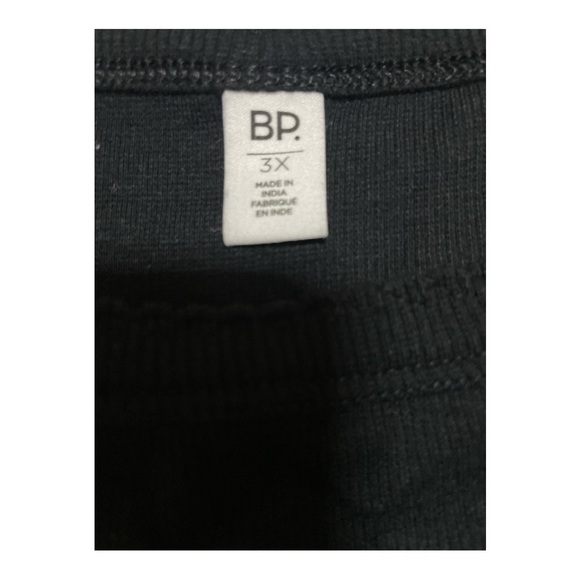 BP Black Cotton Thong Bodysuit with scalloped edges 3X - Picture 2 of 3